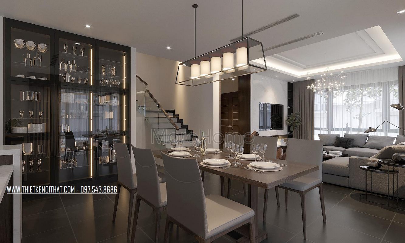 Thiết kế nội thất phòng ăn biệt thự Ecopark Văn Giang 